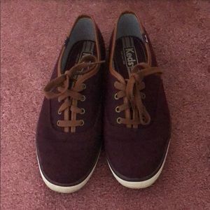 Burgundy and Brown Keds
